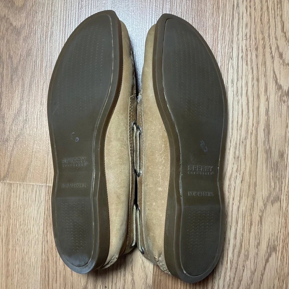 Sperry Top-Sider Authentic Original Tan Leather Boat Shoes Women 8 M 9155240